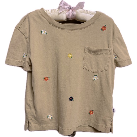 GAP Other - Gap Kids 4-5 Floral Embroidered Shirt XS Tan